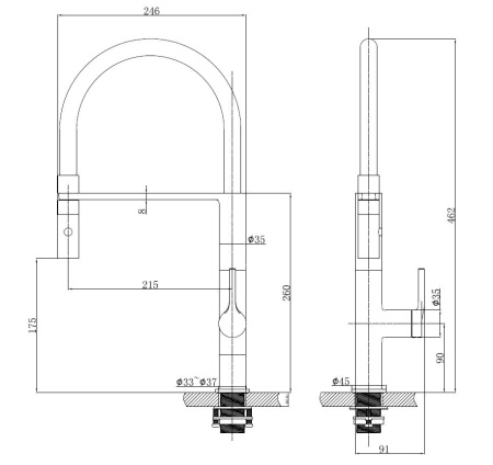 Смеситель для кухни Vincea VKF-114BG, брашированное золото