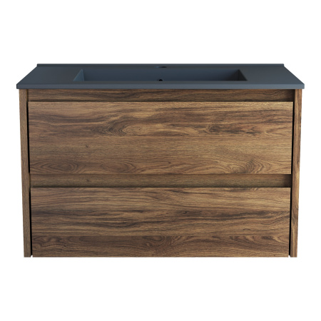 База под раковину Джио (Gio) 800 подвесная, 2 выкатных ящика микролифт, Дуб Чарльстон (C.Oak)