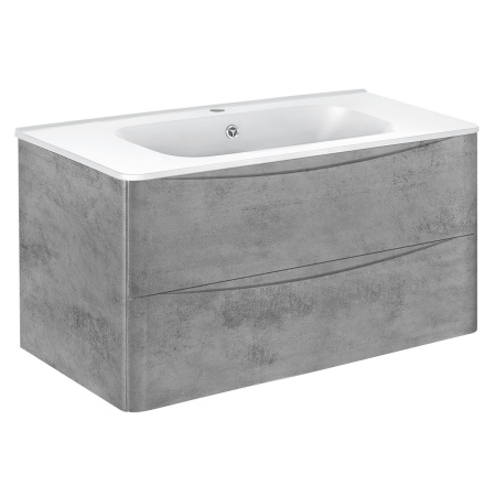 База под раковину Паола (Paola) 1000 подвесная, 2 выкатных ящика микролифт, Beton