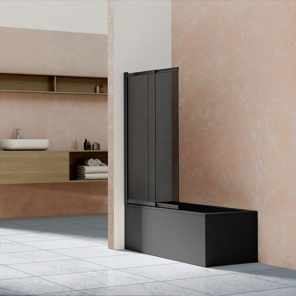 Душевая шторка на ванну VSB-1E100CGB, 1000*1450, матовый черный, стекло тонированное Душевая шторка на ванну VSB-1E100CGB, 1000*1450, матовый черный, стекло тонированное