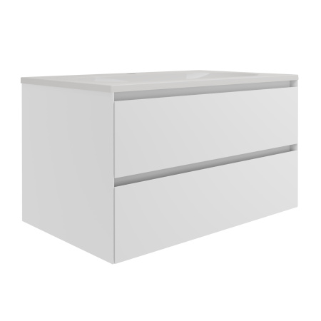 База под раковину Люка Софт-Тач (Luka Soft-Touch) 800 подвесная, 2 выкатных ящика микролифт, матовый белый