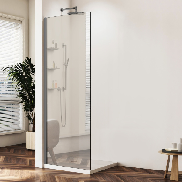 Душевая перегородка Walk-In VSW-1HWS900MRGM, 900*2000, вороненая сталь, стекло зеркальное Душевая перегородка Walk-In VSW-1HWS900MRGM, 900*2000, вороненая сталь, стекло зеркальное