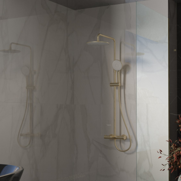 Душевая стойка Rondo VSFS-1R1BG с изливом, брашированное золото