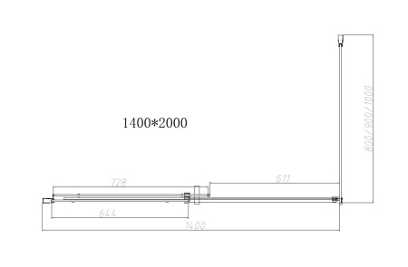 Душевой уголок Дайс (Dice) VSR-4D8014CLGM, 1400*800, вороненая сталь, стекло прозрачное