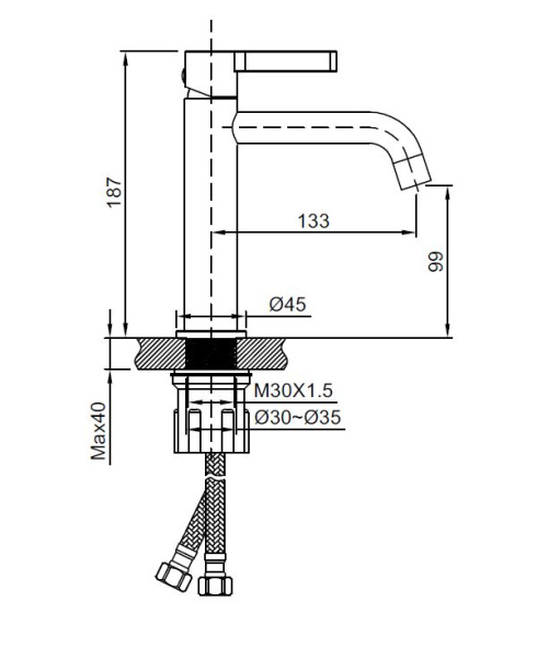 Смеситель для раковины Villa VBF-1VL1CH однорычажный, хром Смеситель для раковины Villa VBF-1VL1CH однорычажный, хром