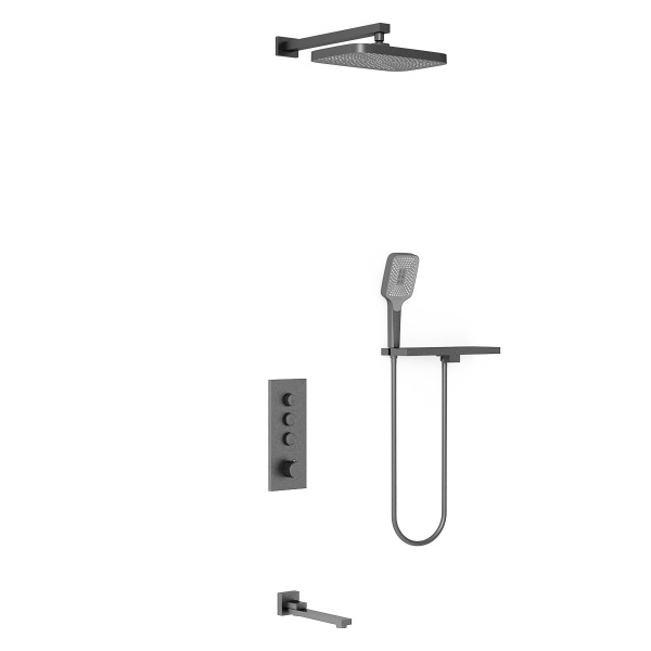Душевой комплект VSFW-431T1RGM встраиваемый, термостатический, трехрежимный, вороненая сталь