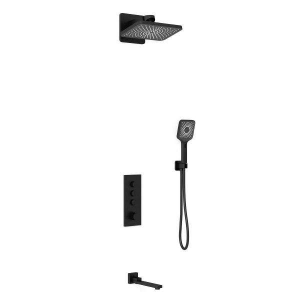 Душевой комплект Inspire VSFW-433TI4MB встраиваемый, термостатический, трехрежимный, черный
