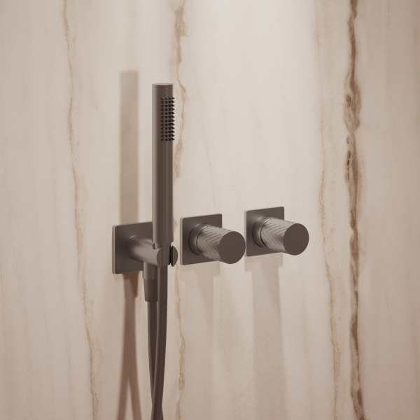 Душевой комплект Alto VSFW-6AL1GM встраиваемый, 2 режима, 30см S304 верх душ, вороненая сталь