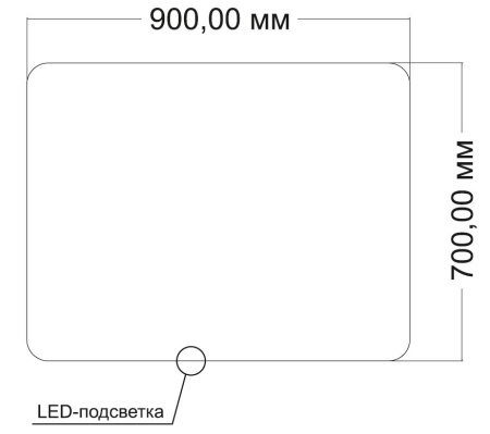 Зеркало с подсветкой VLM-3BE9007-2 900х700 c сенсорным выключателем и диммером, антизапотевание
