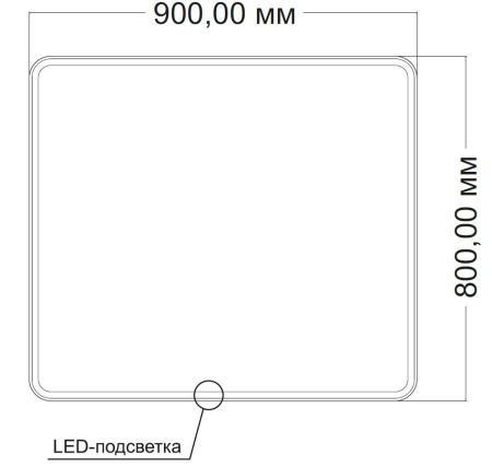 Зеркало с подсветкой VLM-3VC9008-2 900х800 c сенсорным выключателем и диммером, антизапотевание