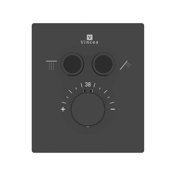 Встраиваемый смеситель для душа VSCV-321T-MMB двухфункциональный, термостатический, черный