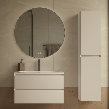 База под раковину Люка Софт-Тач (Luka Soft-Touch) 800 подвесная, 2 выкатных ящика микролифт, матовый белый