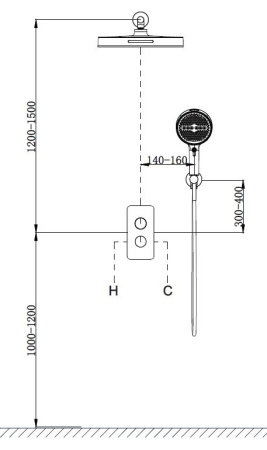 Душевой комплект Домус (Domus) VSFW-5DM0GM встраиваемый, 2 режима, вороненая сталь