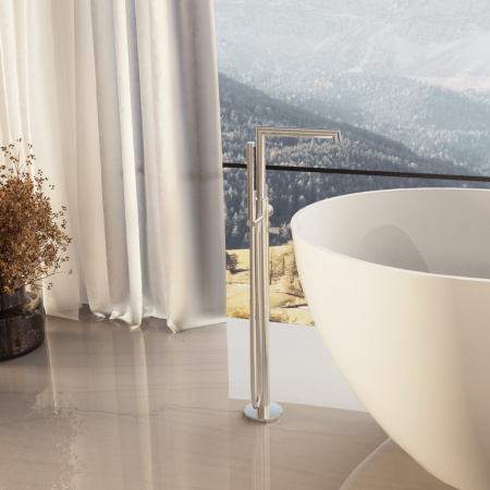 Смеситель для ванны напольный Рим (Rim) VTF-2RMCH однорычажный, хром