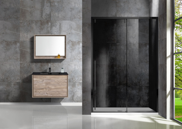 Душевая дверь Lugano VDS-1L120CGB-1, черный, стекло тонированное