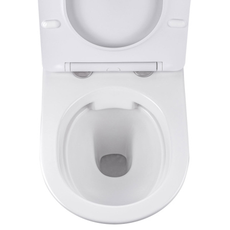 Унитаз подвесной безободковый Vincea Глобо (Globo) VT1-14S, цвет белый, ультратонкое сиденье с плавным опусканием, Горизонтальный выпуск