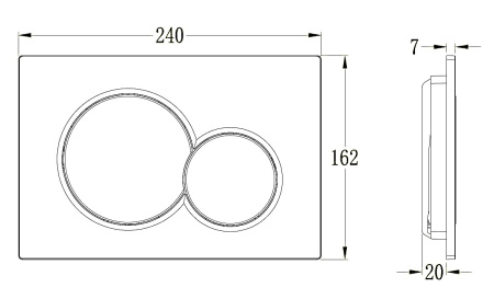 Кнопка смыва Vincea VFP-202GM, цвет вороненая сталь