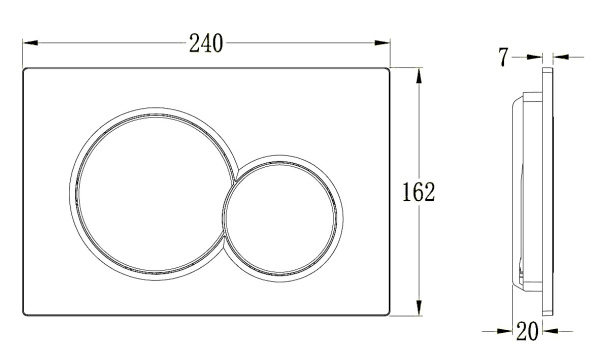 Кнопка смыва Vincea VFP-202CH, цвет хром