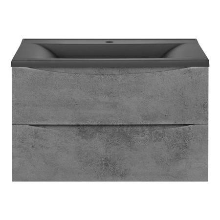 База под раковину Миа (Mia) 800 подвесная, 2 выкатных ящика микролифт, Beton