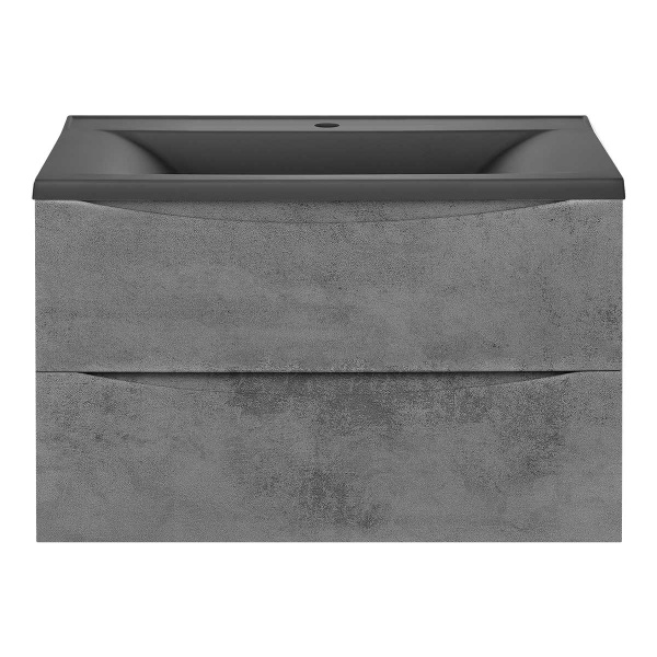 База под раковину Mia 800 подвесная, 2 выкатных ящика soft close, Beton
