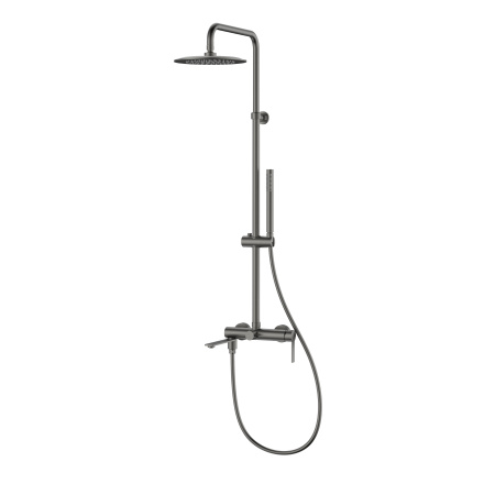 Душевая стойка Линеа (Linea) VSFS-4LN1GM с изливом, вороненая сталь