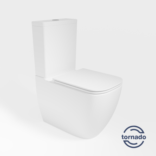 Унитаз-компакт Tornado Bien VT2-51T безободковый, белый, ультратонкое сиденье soft-close, P-trap