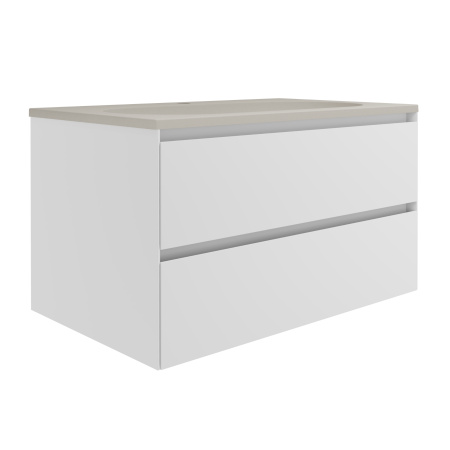 База под раковину Люка Софт-Тач (Luka Soft-Touch) 800 подвесная, 2 выкатных ящика микролифт, матовый белый