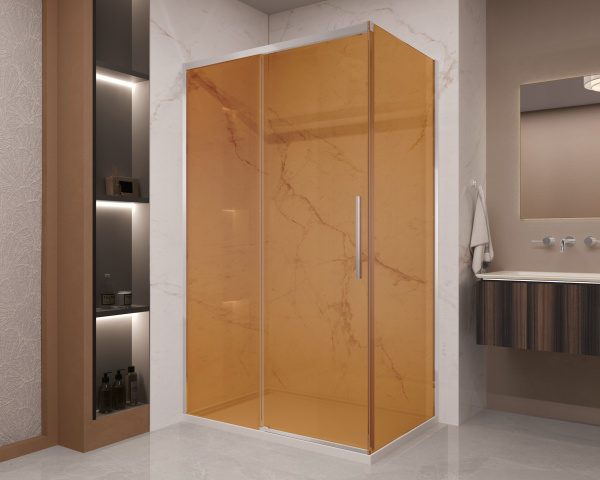 Душевой уголок Stella VSR-1ST9012GS, 1200*900, хром, стекло янтарь