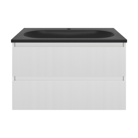 База под раковину Велле (Welle) 800 подвесная, 2 выкатных ящика микролифт, Белый матовый софт-тач