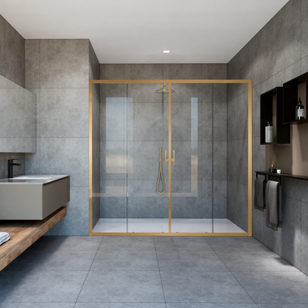 Душевая дверь Garda VDS-1G2170CLG, 1700, брашированное золото, стекло прозрачное Душевая дверь Garda VDS-1G2170CLG, 1700, брашированное золото, стекло прозрачное