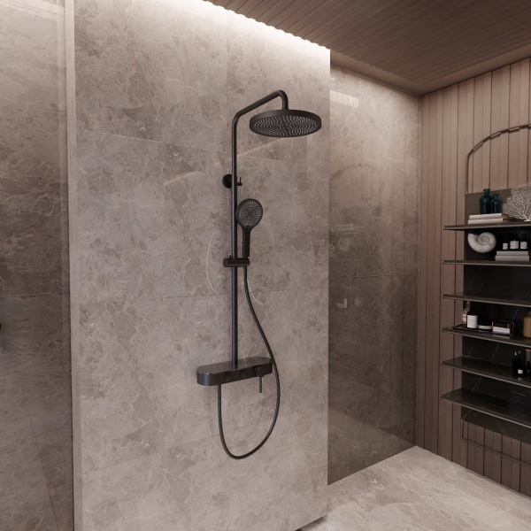 Душевая стойка VSFS-402MB, черный матовый