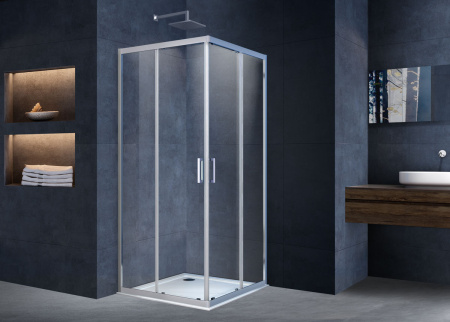 Душевой уголок Альфа (Alpha) VSS-3AL900CL, 900*900, хром, стекло прозрачное