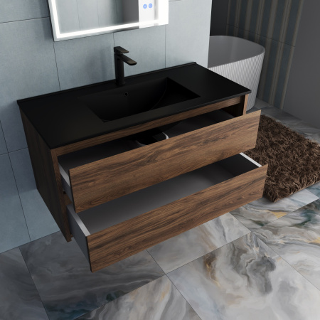 База под раковину Джио (Gio) 1000 подвесная, 2 выкатных ящика микролифт, Дуб Чарльстон (C.Oak)