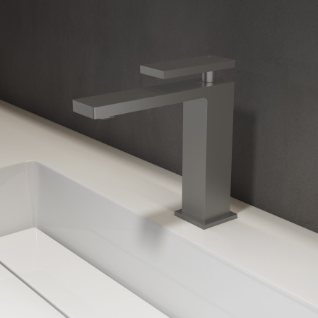 Смеситель для раковины Dice VBF-2DS1GM однорычажный, вороненая сталь