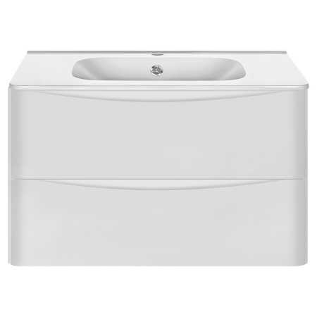 База под раковину Паола (Paola) 800 подвесная, 2 выкатных ящика микролифт, Белый глянцевый (G.White)