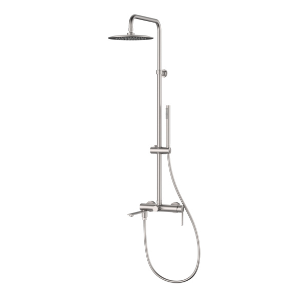 Душевая стойка Линеа (Linea) VSFS-4LN1BN с изливом, брашированный никель