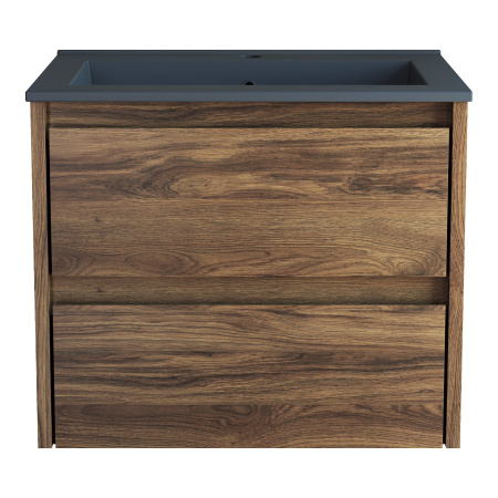 База под раковину Джио (Gio) 600 подвесная, 2 выкатных ящика микролифт, Дуб Чарльстон (C.Oak)