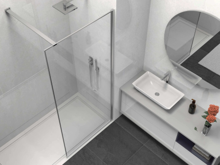 Душевая перегородка Волк-Ин (Walk-In) VSW-1HS900CL, 900*2000, хром, стекло прозрачное