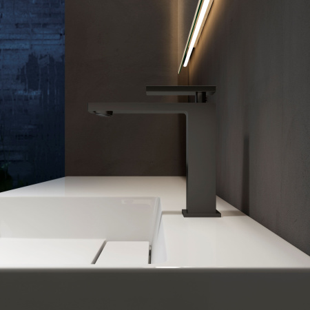 Смеситель для раковины Дайс (Dice) VBF-2DS1MB однорычажный, черный матовый