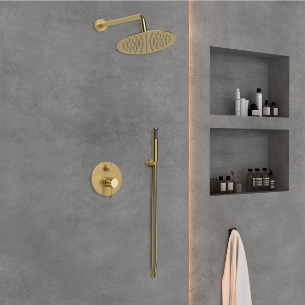 Душевой комплект Desire VSFW-1D1BG встраиваемый, 2 режима, 25см S304 верх душ, брашированное золото