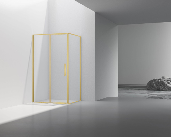 Душевой уголок Slim 8mm VSR-4SLP9012CLG, 1200*900, брашированное золото, стекло прозрачное Душевой уголок Slim 8mm VSR-4SLP9012CLG, 1200*900, брашированное золото, стекло прозрачное