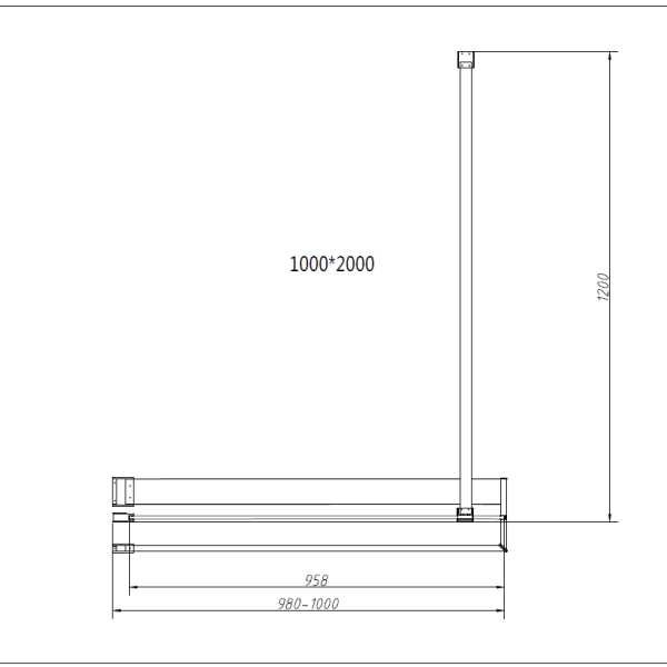 Душевая перегородка Walk-In HR VSW-4HR100CG, 1000*2000, хром, стекло тонированное Душевая перегородка Walk-In HR VSW-4HR100CG, 1000*2000, хром, стекло тонированное