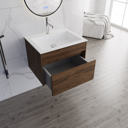 База под раковину Кьяра (Chiara) 600 подвесная, 1 выкатной ящик микролифт, Дуб Чарльстон (C.Oak)