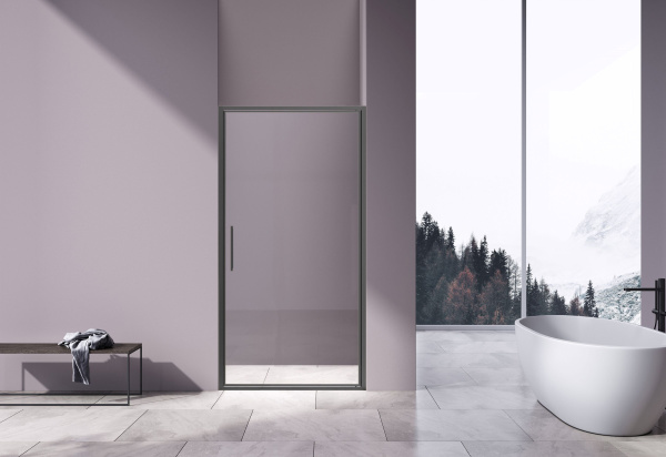 Душевая дверь Slim 8mm VDP-4SL900CLGM, вороненая сталь, стекло прозрачное Душевая дверь Slim 8mm VDP-4SL900CLGM, вороненая сталь, стекло прозрачное