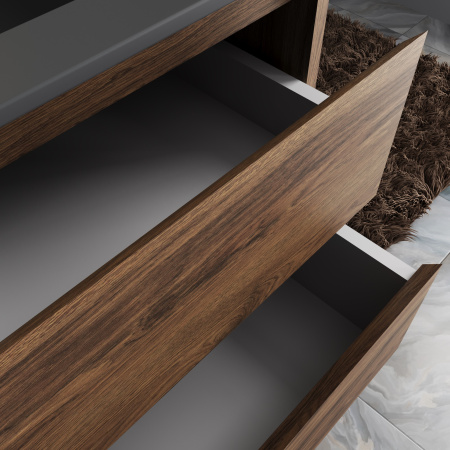 База под раковину Джио (Gio) 1000 подвесная, 2 выкатных ящика микролифт, Дуб Чарльстон (C.Oak)