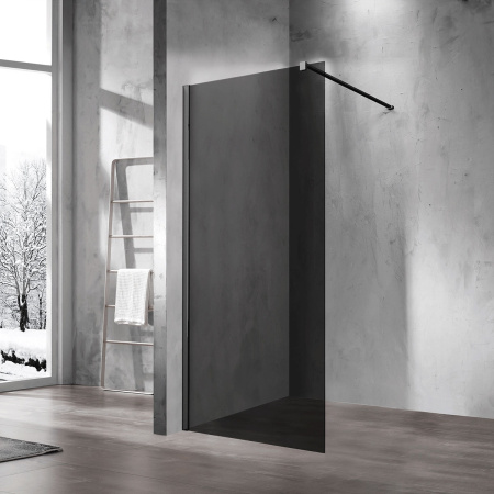 Душевая перегородка Волк-Ин (Walk-In) VSW-1H110CGB, 1100*2000, черный, стекло тонированное