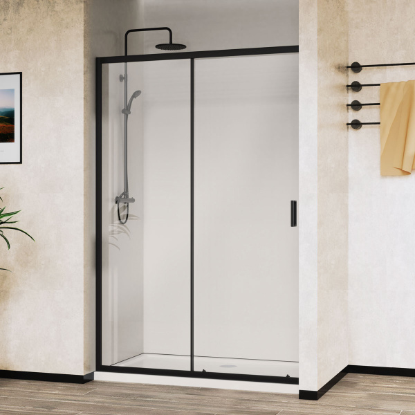 Душевая дверь City VDS-5CT150CLB, 1500, черный, стекло прозрачное Душевая дверь City VDS-5CT150CLB, 1500, черный, стекло прозрачное