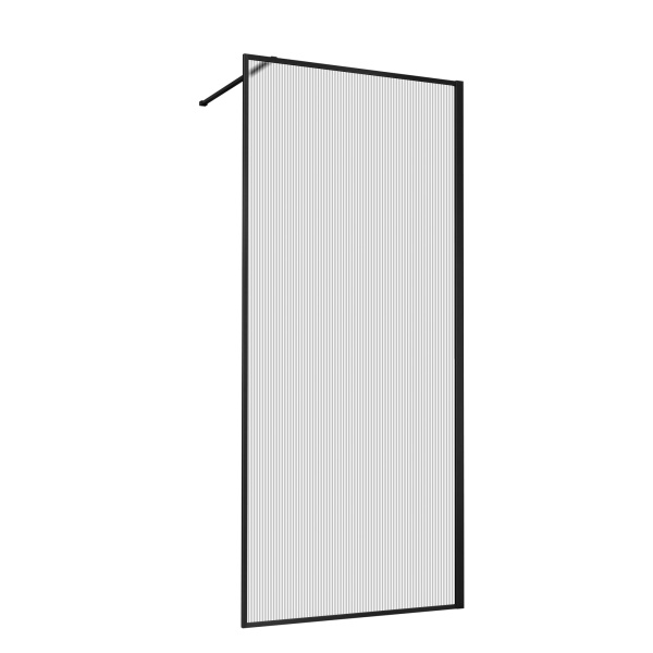 Душевая перегородка Walk-In VSW-1HP100FLB, 1000*2000, черный матовый, стекло рифленое Душевая перегородка Walk-In VSW-1HP100FLB, 1000*2000, черный матовый, стекло рифленое