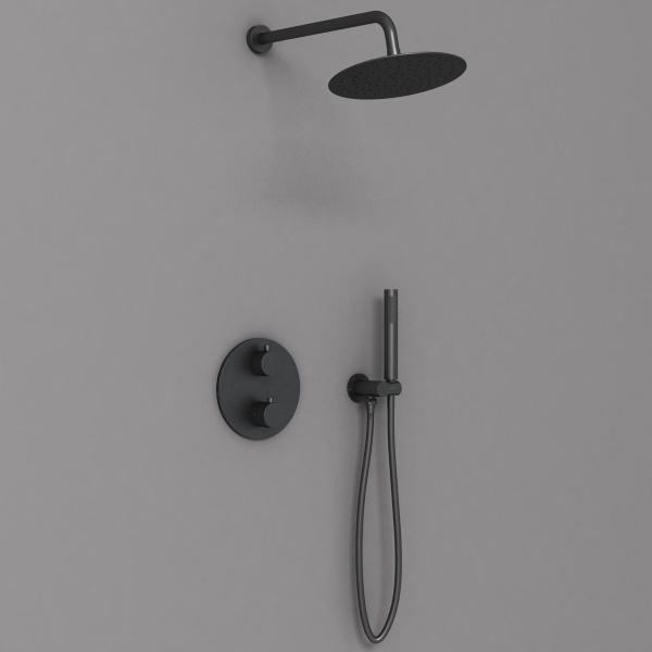 Душевой комплект VSFW-101TMB термостат встраиваемый, 2 режима, черный