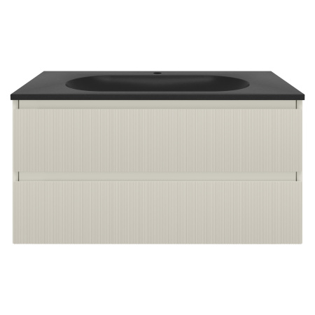 База под раковину Велле (Welle) 1000 подвесная, 2 выкатных ящика микролифт, Бежевый матовый софт-тач